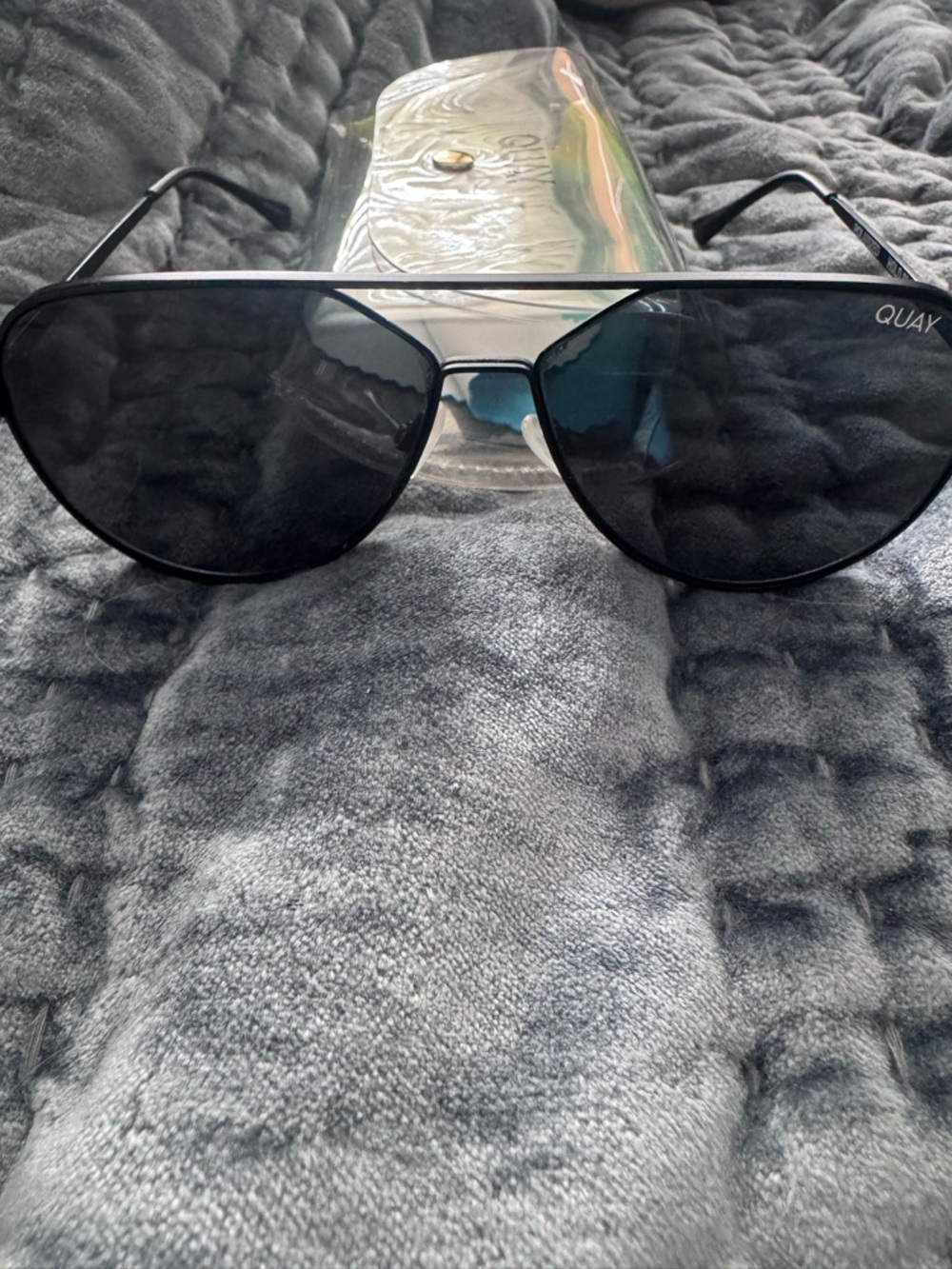 Quay Black Aviator Sunglasses